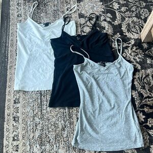 H&M bundle of 3 size small tank tops in black, white and grey